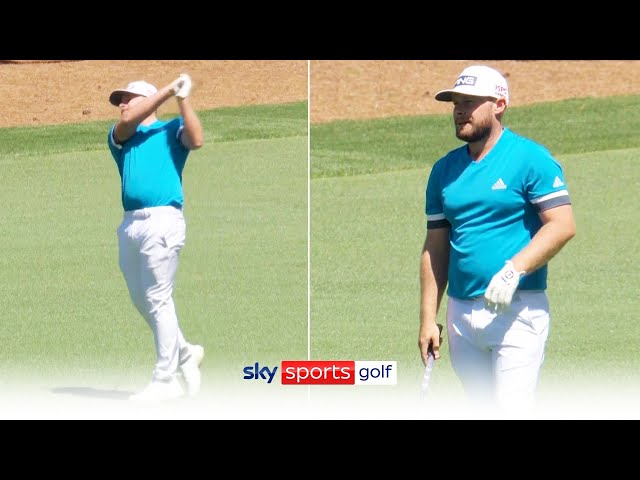 Tyrrell Hatton ignores caddy club advice and ends up in the water!