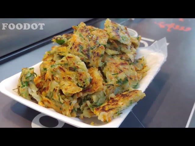 Korean Pot lid pancake   Korean Street Food