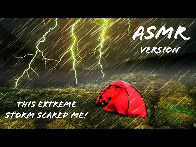 Surviving Extreme Heavy Rain & Thunderstorm, ASMR Rain on Tent Sounds, Solo Camping the Arctic