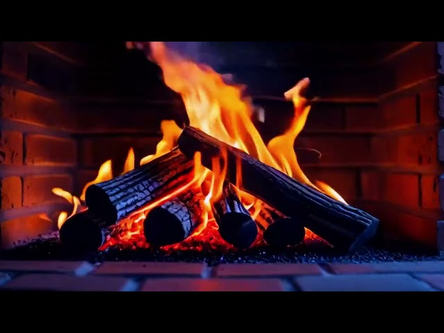 FIREPLACE  🔥 Cozy Fire Ambience (10 HOURS). Fireplace video with Burning Logs & Fire Sounds