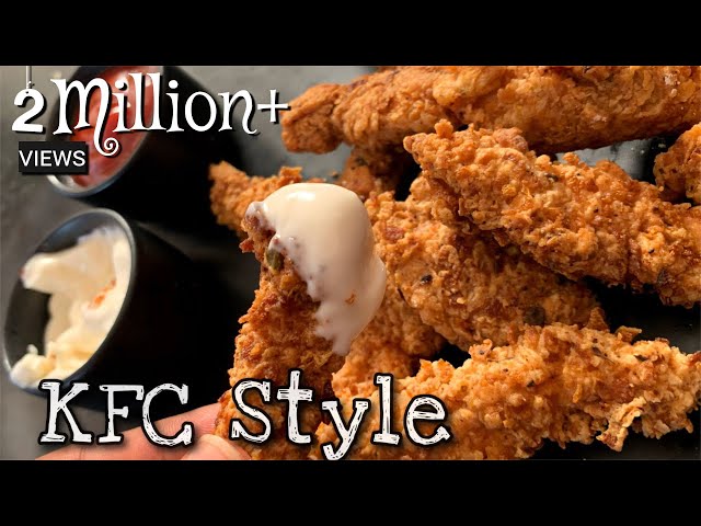 KFC style Fried Chicken Recipe | Chicken Strips | Chicken Fingers | Spicy Crispy Chicken Strips