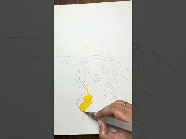 ⚡Pikachu Pokémon Illustration | AR Drawing Magic! 🎨✨ #trending #trending#shorts #shortvideo #short