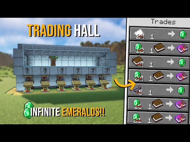 Minecraft BEST Trading Hall 1.19.4 - New Design - Java & Bedrock!