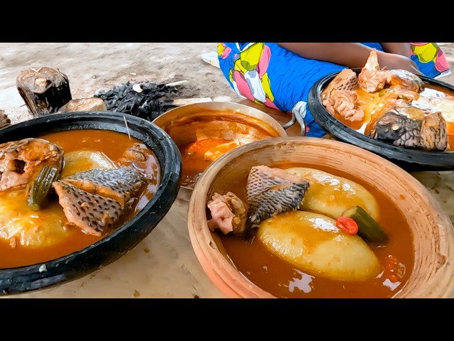 How To Make The Super Tasty TILAPIA SOUP With Fresh FUFU In The VILLAGE || YOUR FAMILY WILL COME BAK