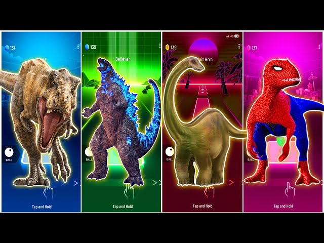 🦖JurassicWorld T-rex 🆚The Godzilla 🆚The Dinosaurus 🆚The Indominus Rex |🎶Who Will Win?