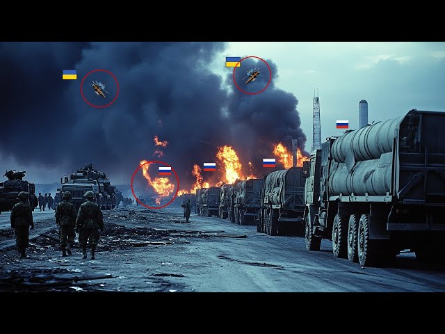 The HUGE Blow Up of a Russian Tank Convoy After a Deadly FPV Drone Attack...