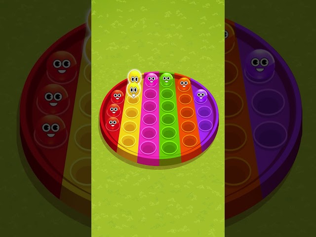 👀 🟡 CUTE Balls Dancing On Pop It Machine #shorts #kidsvideos