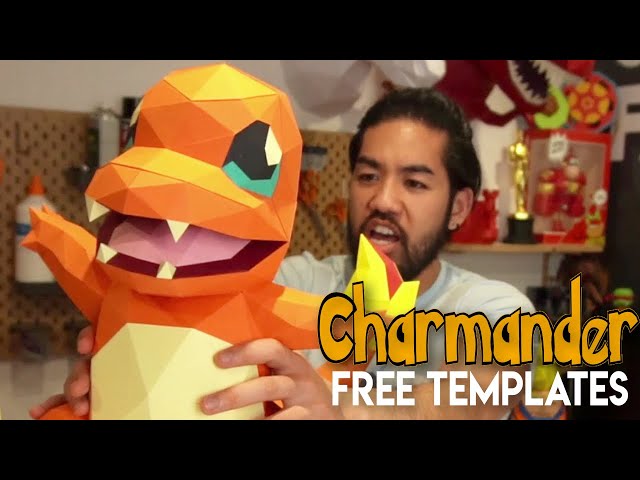 Papercraft POKEMON - Building Charmander out of paper ! Free tutorial