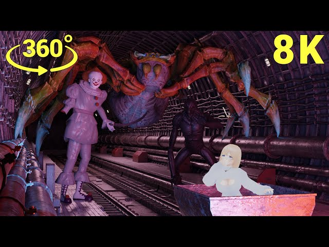 Scary 360° Roller Coaster Metro Ride || VR 360 Animation