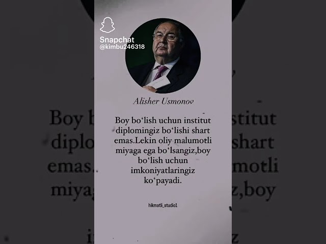 Alisher Usmanov ma'noli gaplari #rules #rich #motivation