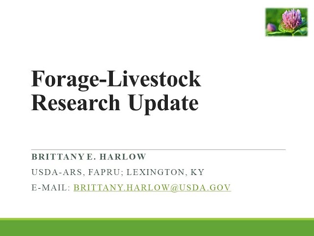 USDA-ARS Food Animal Production Research Unit Update-Brittany Harlow