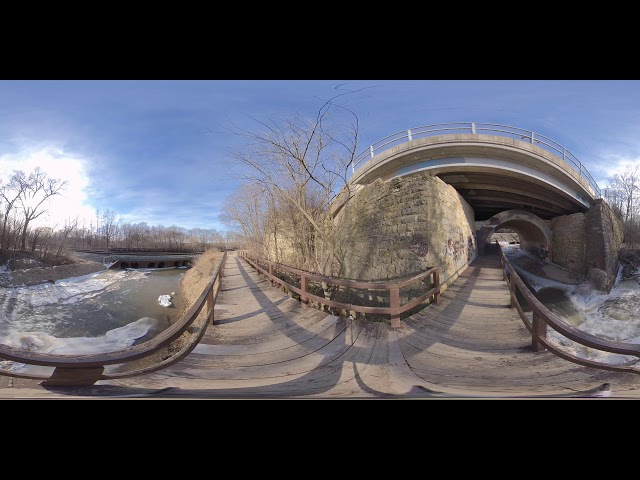 360 Frozen Canal Waterfall - Dellwood Park Lockport, IL - Insta360 One X