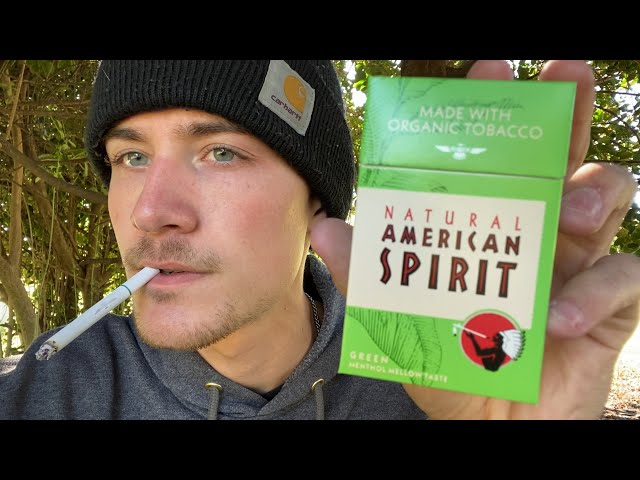 Smoking an American Spirit Light Green Menthol Cigarette - Review