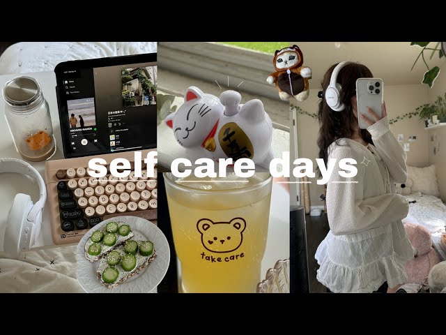 SELF CARE DAYS 🧸🌱 eating better,  new hair, ghibli night, peaceful, no talking