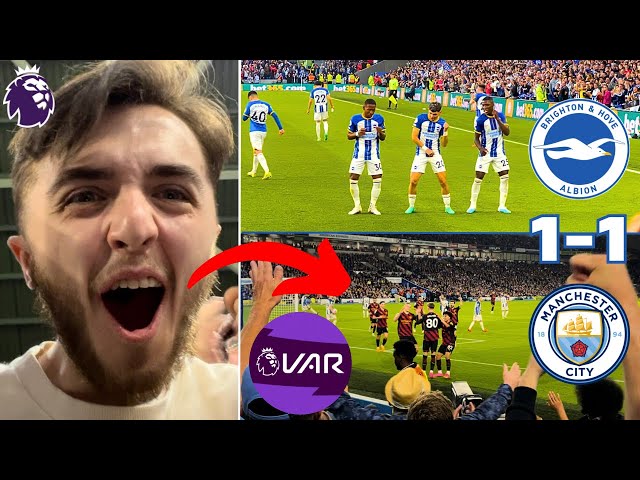 ENCISO SCREAMER and LATE VAR DRAMA 😱 || Brighton vs Manchester City Matchday Vlog