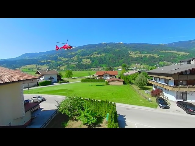 3D VR 180 4K Helicopter. Shooting with Kandao QooCam