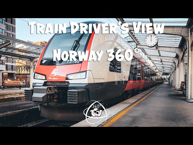 TRAIN DRIVER'S VIEW 360: Driving back from Bergen to Voss on a sunny autumn day