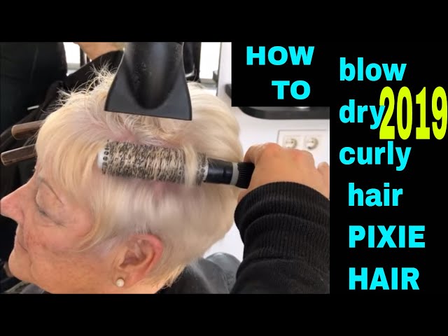 How to blow dry curly permed -pixie hair