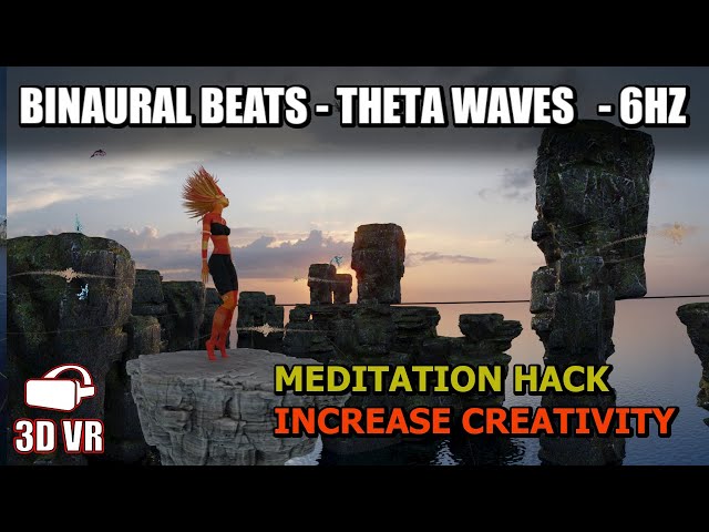 Increase Theta Brain Waves Using Meditation Music W/ 6 hz Binaural Beats & Visual Stimulus.