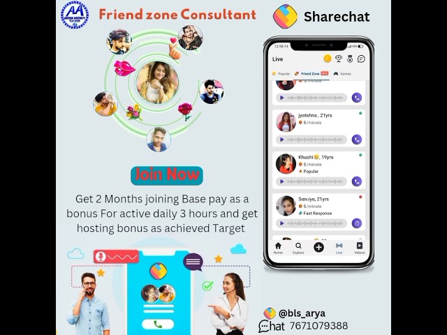 Friend zone Consultant on Sharechat part time job #friendzone #sharechat : https://lnkd.in/gMrN_8gv