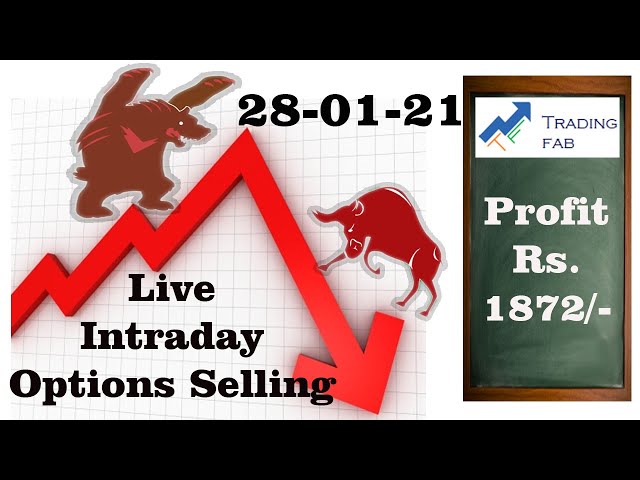 Live Intraday Options Short Selling 28 01 21 | Profit Rs.1,872 | Upstox Trading Platform