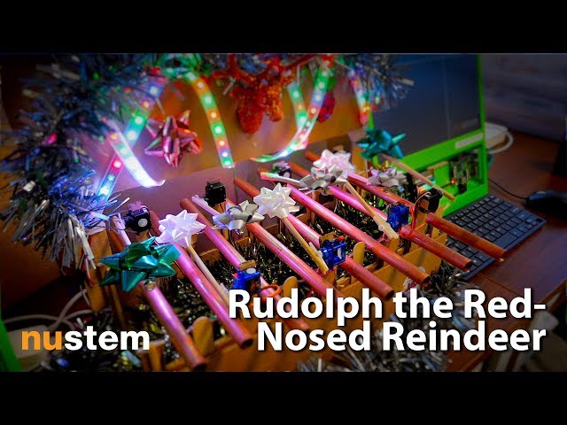 @NUSTEMxmas robot glockenspiel   Rudolph the Red Nosed Reindeer