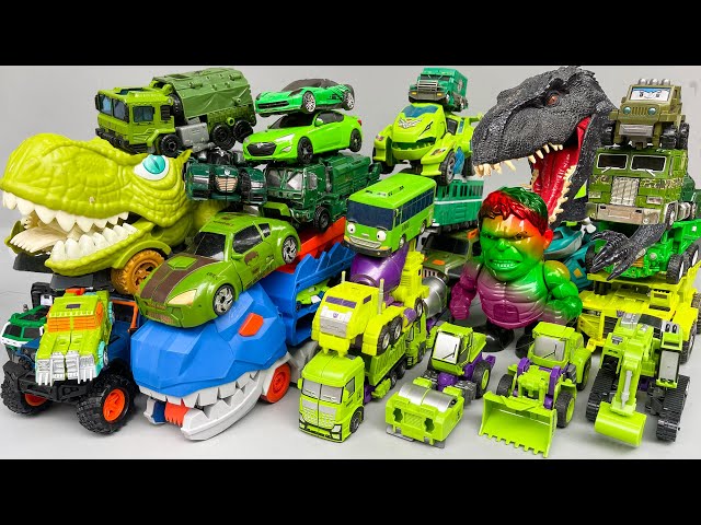 Green Color Transformers Carbot Tobot Dinosaur Tank Army All Vehicles Transformation Robot Car Toys