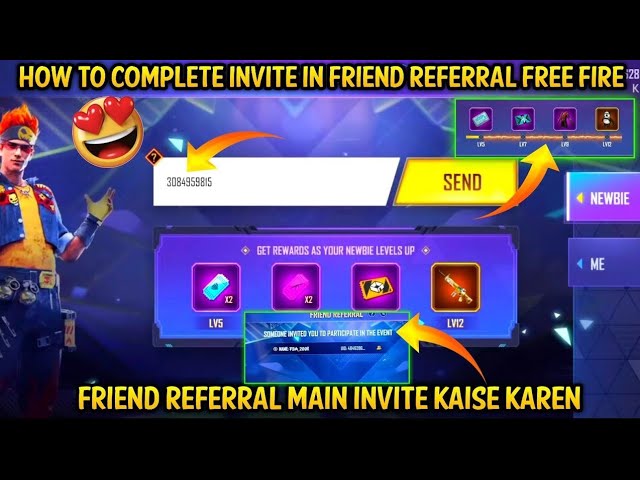 New event Friend Referral || Get tiran scar gun skin || Free fire new event || #friend referral