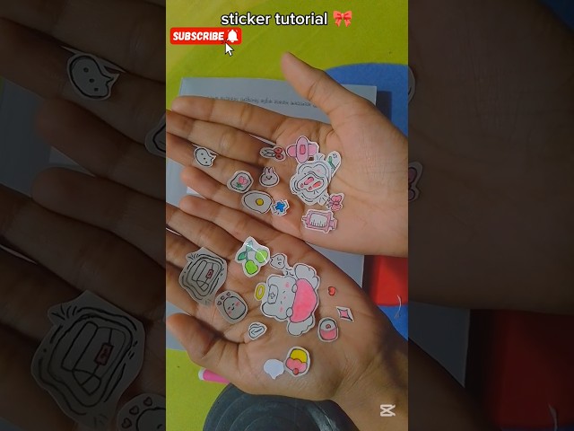 Handmade sticker tutorial 🎀🫶|#diy #craft#shorts#idea#trending