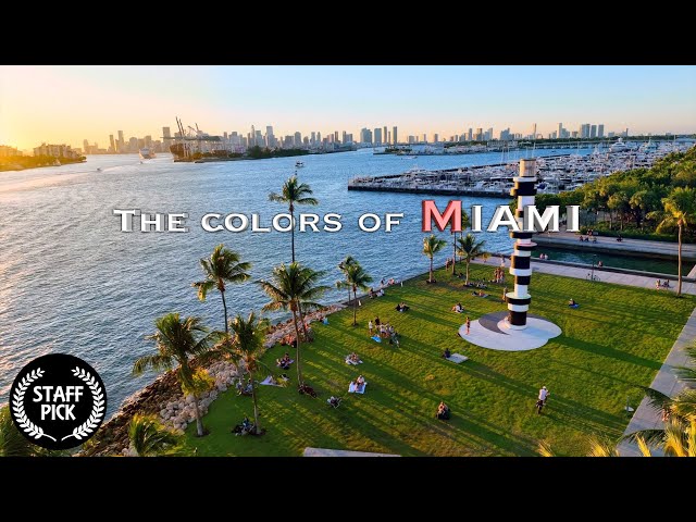 Discover Miami's Colors from Above: A Relaxing Aerial Journey in 2023 | 4K