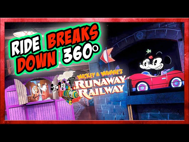 RIDE BREAKS DOWN! w/ @nerdydaydreams Mickie's Runaway Railway in 2025 Disneyland  |360º Full Ride