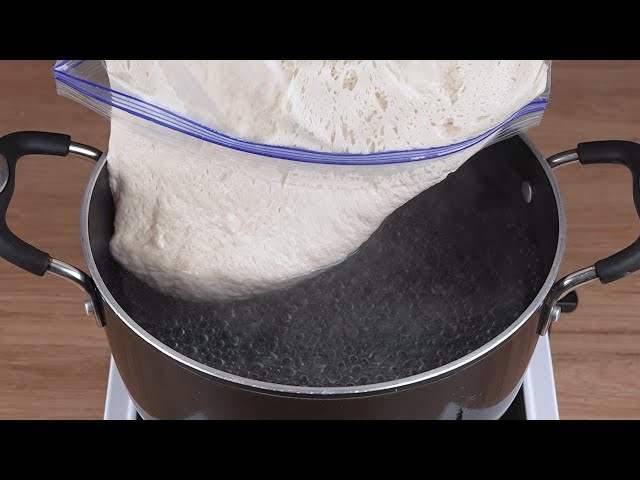 Add bread dough to boiling water and you will be surprised by the result