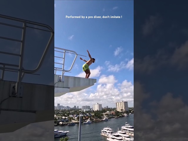 HIGH DIVING ! GAINER FULL IN BACK 27 M. BY IG @robingeorges #highdiving #acrobatics #extreme #gainer