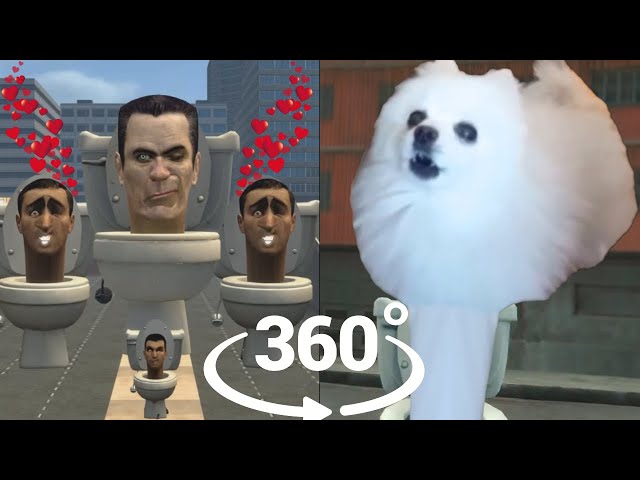 Lovely Skibidi Toilet vs Dog Toilet | 360º VR