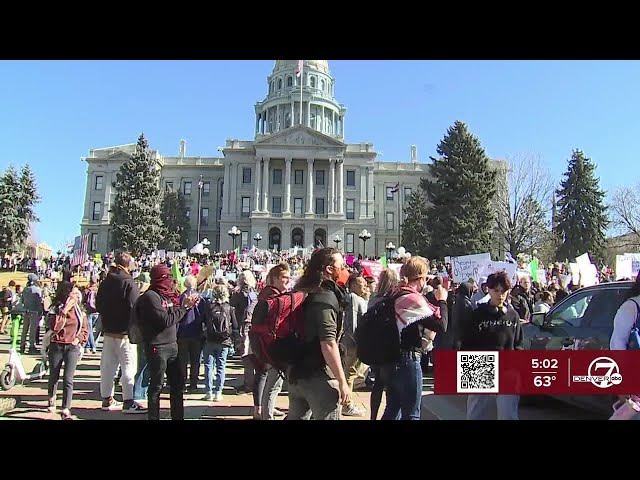 ‘Louder than one man’: Massive crowd rallies at Colorado capitol against Trump policies