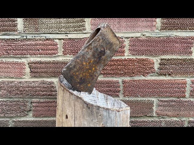 84 year old rusty axe head restoration