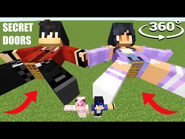 The MOST SECRET DOORS INSIDE APHMAU & AARON in Minecraft  360° !