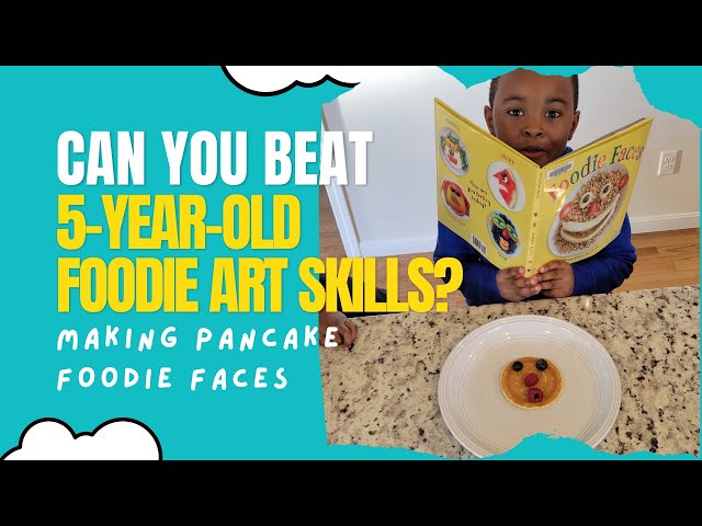 Making Pancake ART Foodie Faces: 5-year-old's SKILLS at Breakfast Food Play #kidsplay #storytime