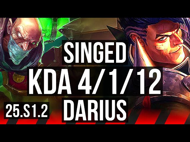 SINGED vs DARIUS (TOP) | 4/1/12, 500+ games | KR Master | 25.S1.2