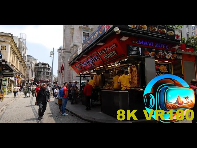 Lets walk down Büyük Postane Cd in the Eminönü suburb Istanbul Turkey 8K 4K VR180 3D Travel