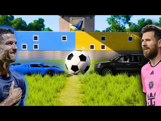 🚘CR7 vs Messi vs Neymar vs Mbappe Lucky Live⚽️#beamngdrive #football #shorts #simulator