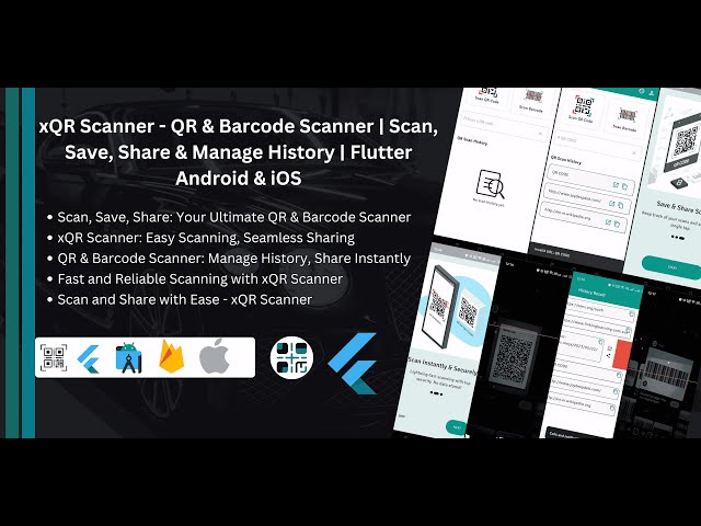 xQR Scanner - QR & Barcode Scanner | Scan, Save, Share & Manage History | Flutter Android & iOS