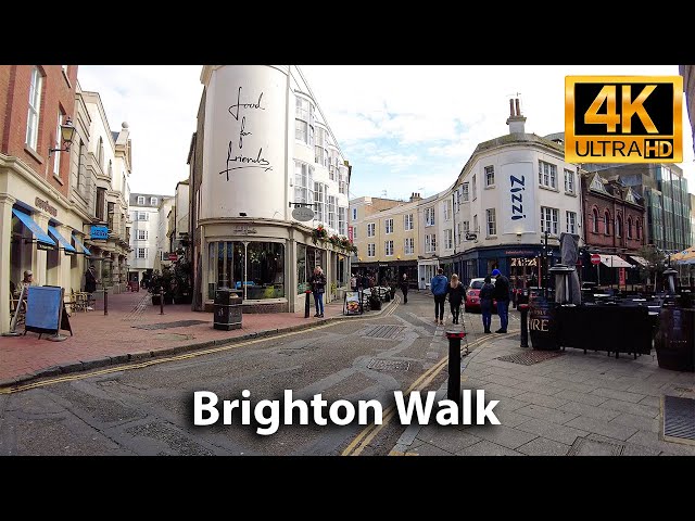 Brighton UK Seaside City | The Lanes | Royal Pavilion |  Walking Tour | 4K UHD