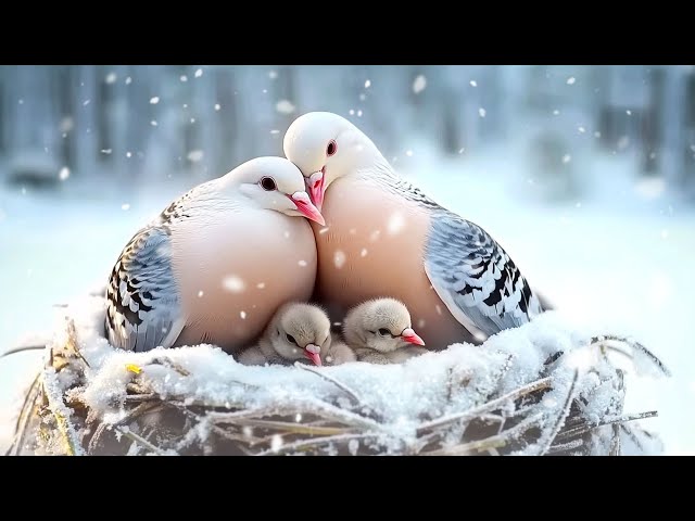 Birds in Winter ❄ Piano and Birdsong ~ Soothe Emotions, Heal the Heart and Cleanse Negative Energy 💖