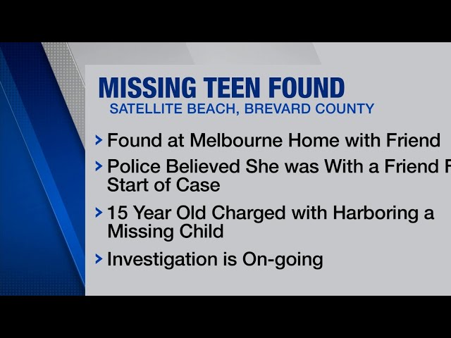 13-year-old girl missing out of Satellite Beach found safe; teen friend arrested