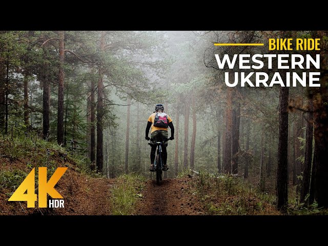 Virtual Bike Ride in the Countryside of Western Ukraine - 4K HDR Relaxing Scenery & Authentic Sounds