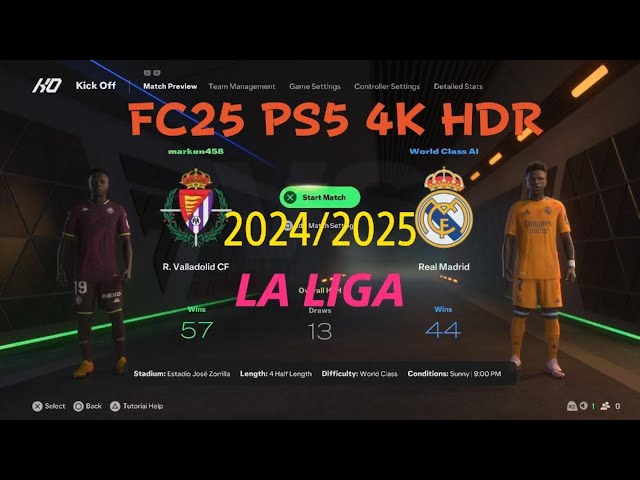 EA SPORTS FC 25* Real Valladolid vs Real Madryt “LA LIGA“ PS5 4K HDR Gameplay