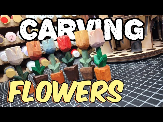 Carve with Me! Flowers (Knife only, Beginner Tutorial)