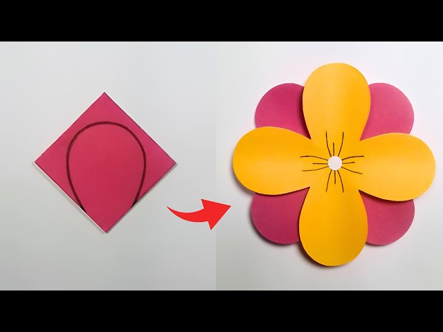 Easy Paper Flower Making Craft | How To Make Easy Flower | Paper Flower Making Step By Step