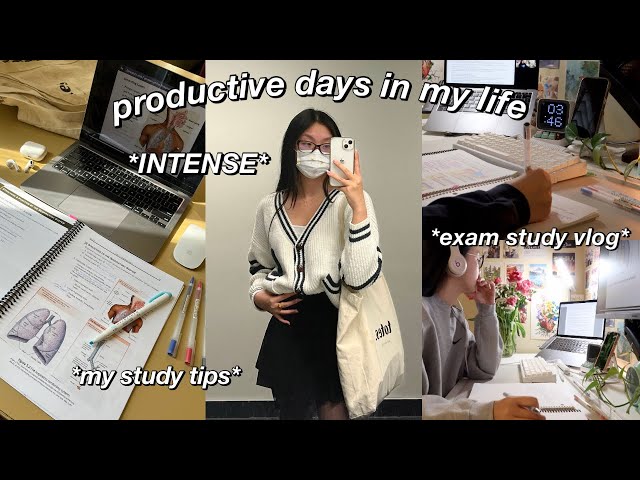 STUDY VLOG | VERY productive days in my life | college finals week, study tips, note taking etc